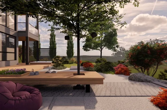 Landscape Design for a Slope Garden in Jyväskylä: Outdoor Living Spaces, Terrace, Paved Areas for a New Development